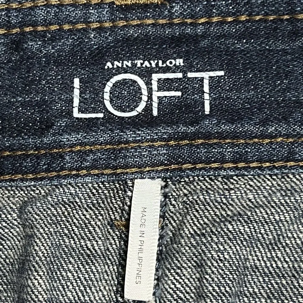 Ann Taylor LOFT Denim Skirt Women’s 2 Blue Mini Jeans Stretch Western Cowgirl